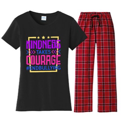 Kindness Takes Courage Endbullying Stop Bullying Women's Flannel Pajama Set