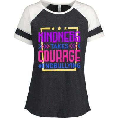 Kindness Takes Courage Endbullying Stop Bullying Enza Ladies Jersey Colorblock Tee