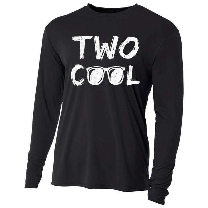 Kids Two Cool 2nd Birthday Gift 2 Year Old Boy Second Bday Cooling Performance Long Sleeve Crew