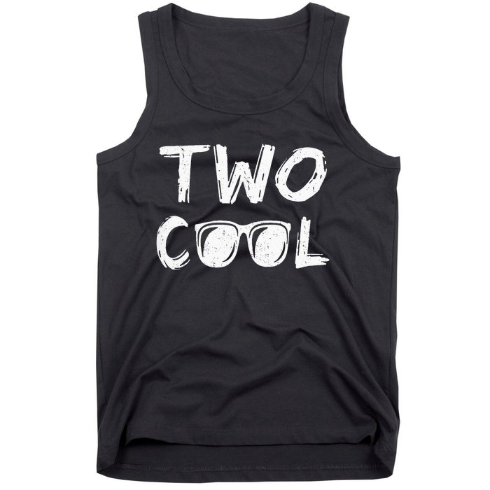 Kids Two Cool 2nd Birthday Gift 2 Year Old Boy Second Bday Tank Top