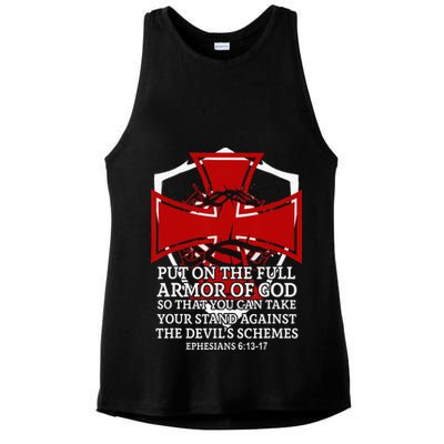 Knight Templar Christian Armor Of God Ladies PosiCharge Tri-Blend Wicking Tank