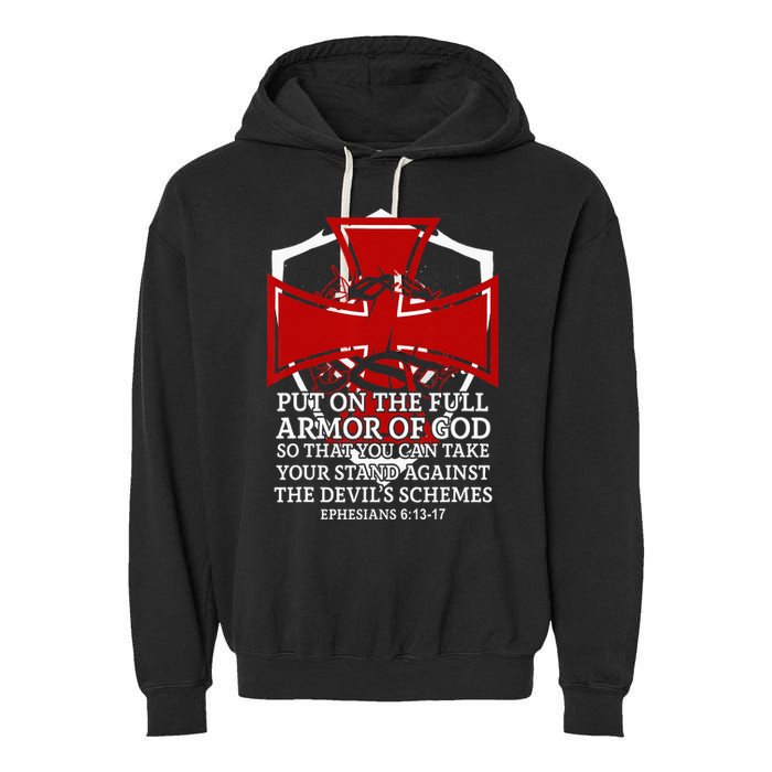 Knight Templar Christian Armor Of God Garment-Dyed Fleece Hoodie