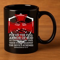 Knight Templar Christian Armor Of God 11oz C Handle Ceramic Mug