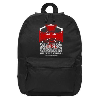 Knight Templar Christian Armor Of God 16 in Basic Backpack