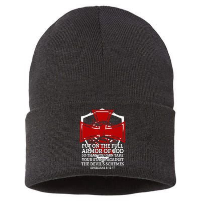 Knight Templar Christian Armor Of God Sustainable Knit Beanie