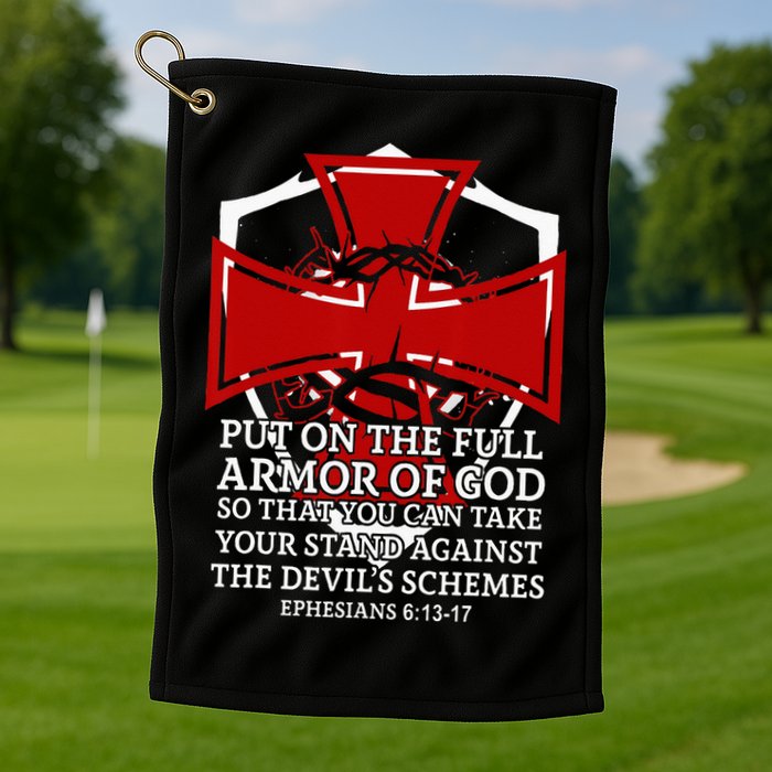 Knight Templar Christian Armor Of God Golf Towel