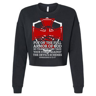 Knight Templar Christian Armor Of God Cropped Pullover Crew