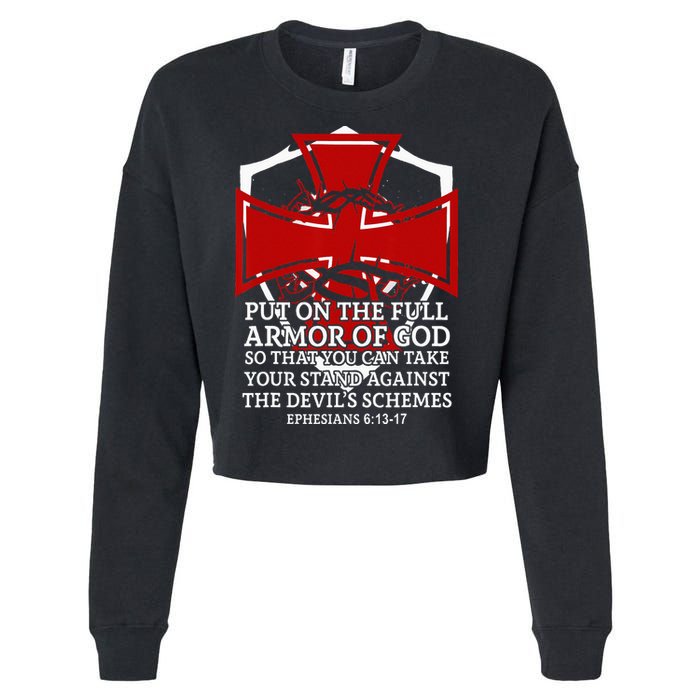 Knight Templar Christian Armor Of God Cropped Pullover Crew