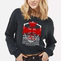 Knight Templar Christian Armor Of God Cropped Pullover Crew