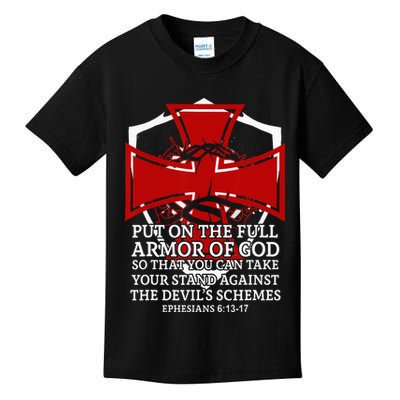 Knight Templar Christian Armor Of God Kids T-Shirt