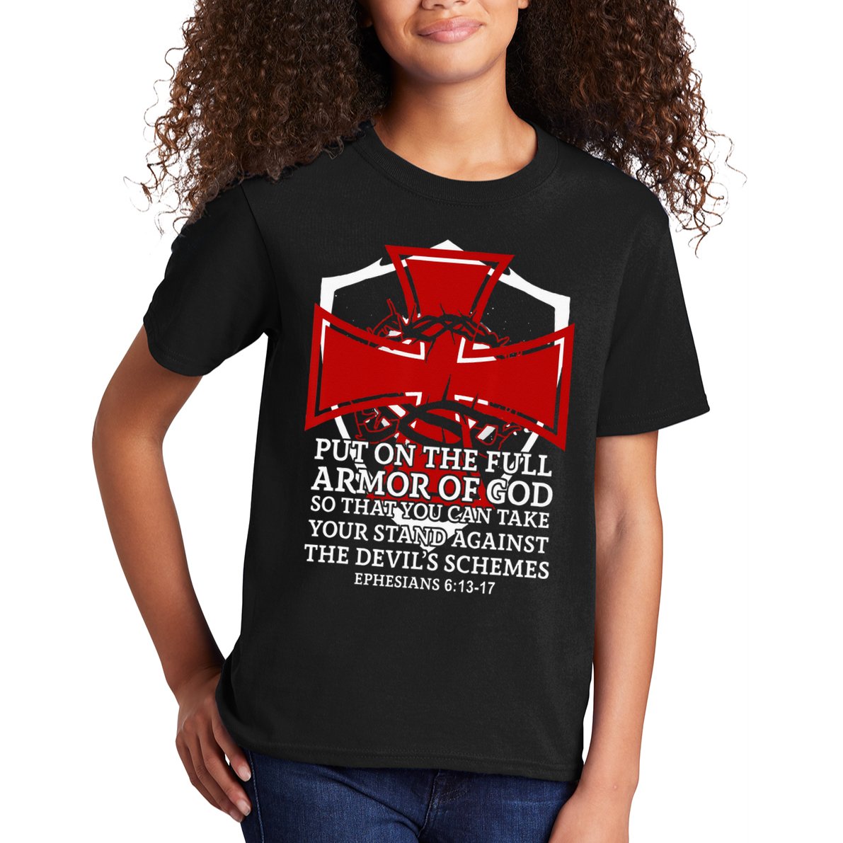Knight Templar Christian Armor Of God Kids T-Shirt