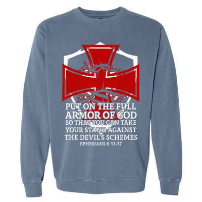Knight Templar Christian Armor Of God Garment-Dyed Sweatshirt