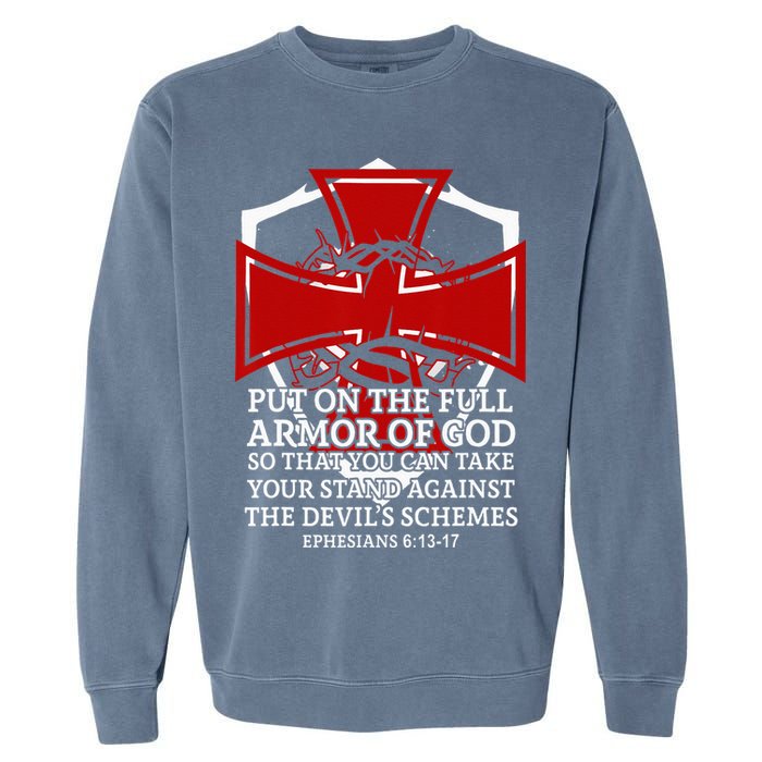 Knight Templar Christian Armor Of God Garment-Dyed Sweatshirt