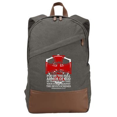 Knight Templar Christian Armor Of God Cotton Canvas Backpack