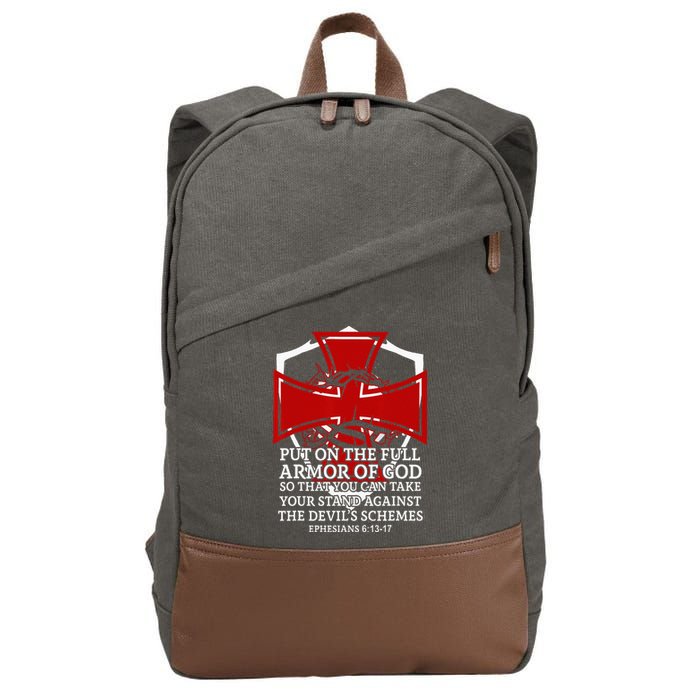 Knight Templar Christian Armor Of God Cotton Canvas Backpack
