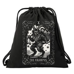 Krampus Tarot Card Design Christmas Season Evil Pajama Xmas Drawstring Bag