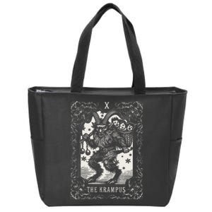 Krampus Tarot Card Design Christmas Season Evil Pajama Xmas Zip Tote Bag