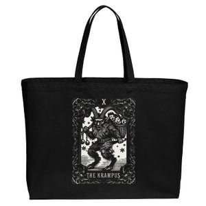 Krampus Tarot Card Design Christmas Season Evil Pajama Xmas Cotton Canvas Jumbo Tote