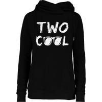 Kids Two Cool 2nd Birthday Gift 2 Year Old Second Bday Womens Funnel Neck Pullover Hood