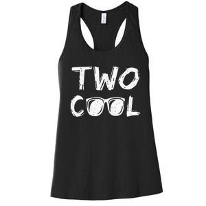 Kids Two Cool 2nd Birthday Gift 2 Year Old Second Bday Women's Racerback Tank