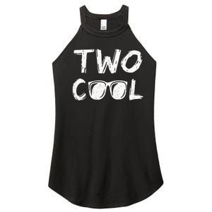 Kids Two Cool 2nd Birthday Gift 2 Year Old Second Bday Women's Perfect Tri Rocker Tank