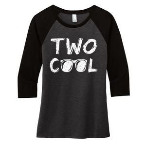 Kids Two Cool 2nd Birthday Gift 2 Year Old Second Bday Women's Tri-Blend 3/4-Sleeve Raglan Shirt