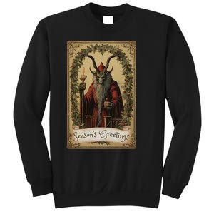 Krampus Tarot Card Design Christmas Season Evil Pajama Xmas Sweatshirt