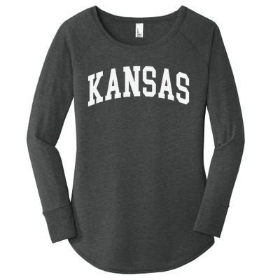 Kansas Throwback Design Classic Women's Perfect Tri Tunic Long Sleeve Shirt