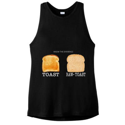 Know The Difference Toast Raw Toast Ladies PosiCharge Tri-Blend Wicking Tank