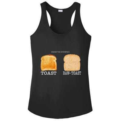 Know The Difference Toast Raw Toast Ladies PosiCharge Competitor Racerback Tank