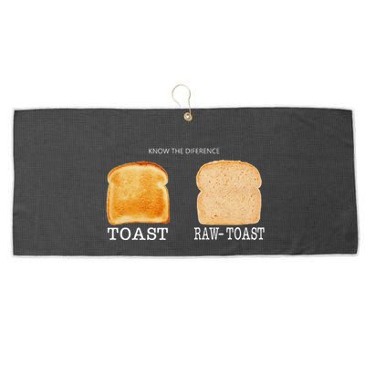 Know The Difference Toast Raw Toast Large Microfiber Waffle Golf Towel