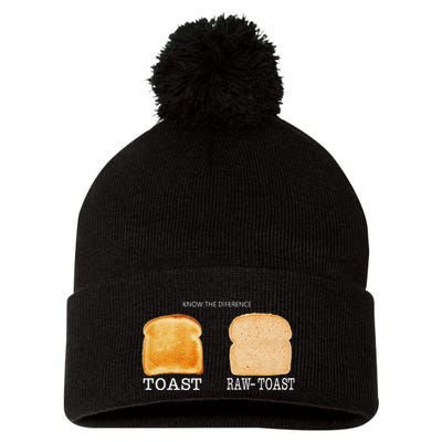 Know The Difference Toast Raw Toast Pom Pom 12in Knit Beanie