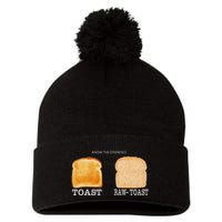 Know The Difference Toast Raw Toast Pom Pom 12in Knit Beanie