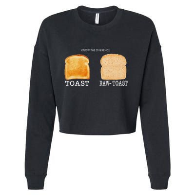 Know The Difference Toast Raw Toast Cropped Pullover Crew
