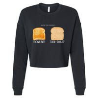 Know The Difference Toast Raw Toast Cropped Pullover Crew