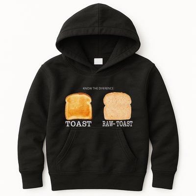 Know The Difference Toast Raw Toast Kids Hoodie