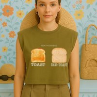 Know The Difference Toast Raw Toast Garment-Dyed Women's Muscle Tee