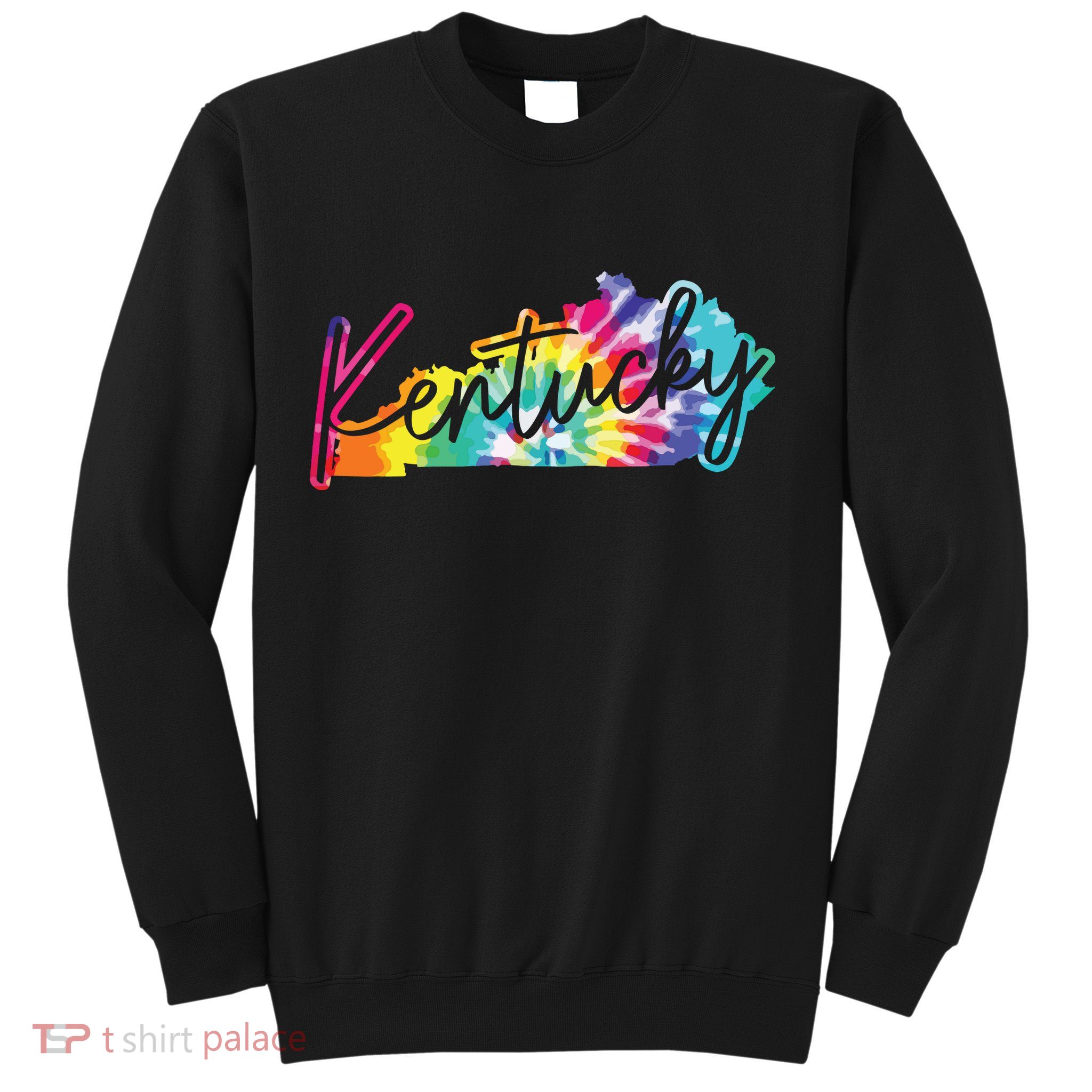 Kentucky Tie Dye State Map Pride Hippie Vintage Retro Sweatshirt