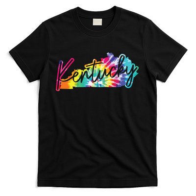 Kentucky Tie Dye State Map Pride Hippie Vintage Retro T-Shirt