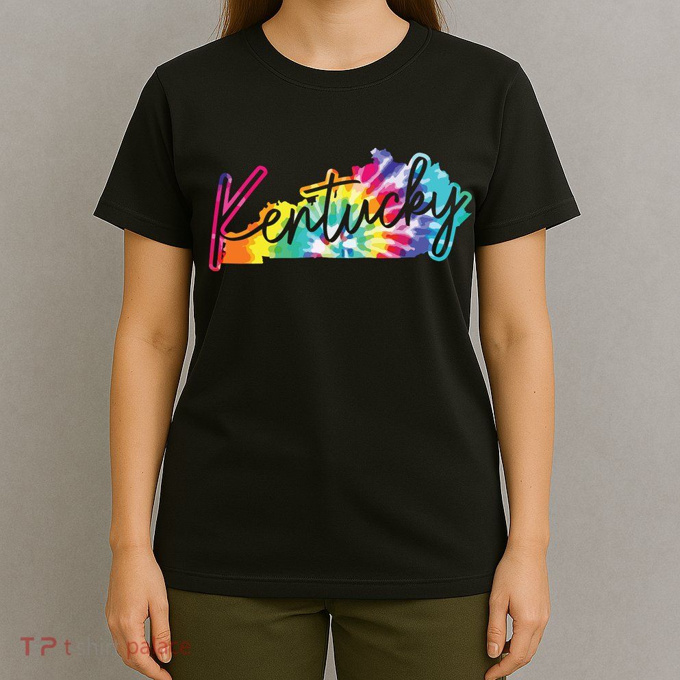 Kentucky Tie Dye State Map Pride Hippie Vintage Retro T-Shirt
