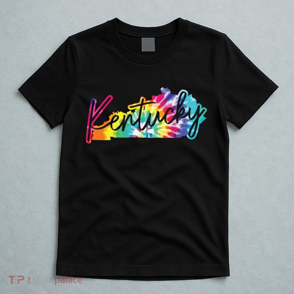 Kentucky Tie Dye State Map Pride Hippie Vintage Retro T-Shirt