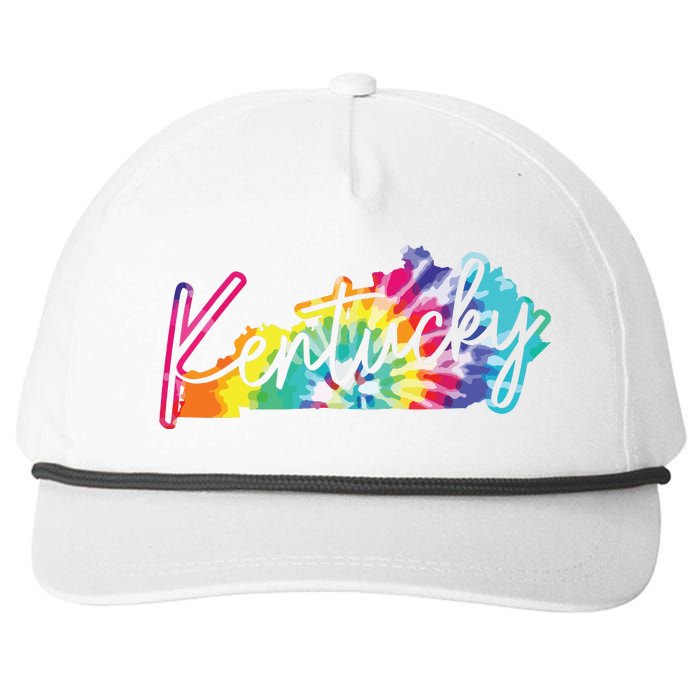 Kentucky Tie Dye State Map Pride Hippie Vintage Retro Snapback Five-Panel Rope Hat