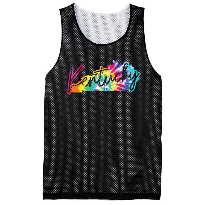 Kentucky Tie Dye State Map Pride Hippie Vintage Retro Mesh Reversible Basketball Jersey Tank