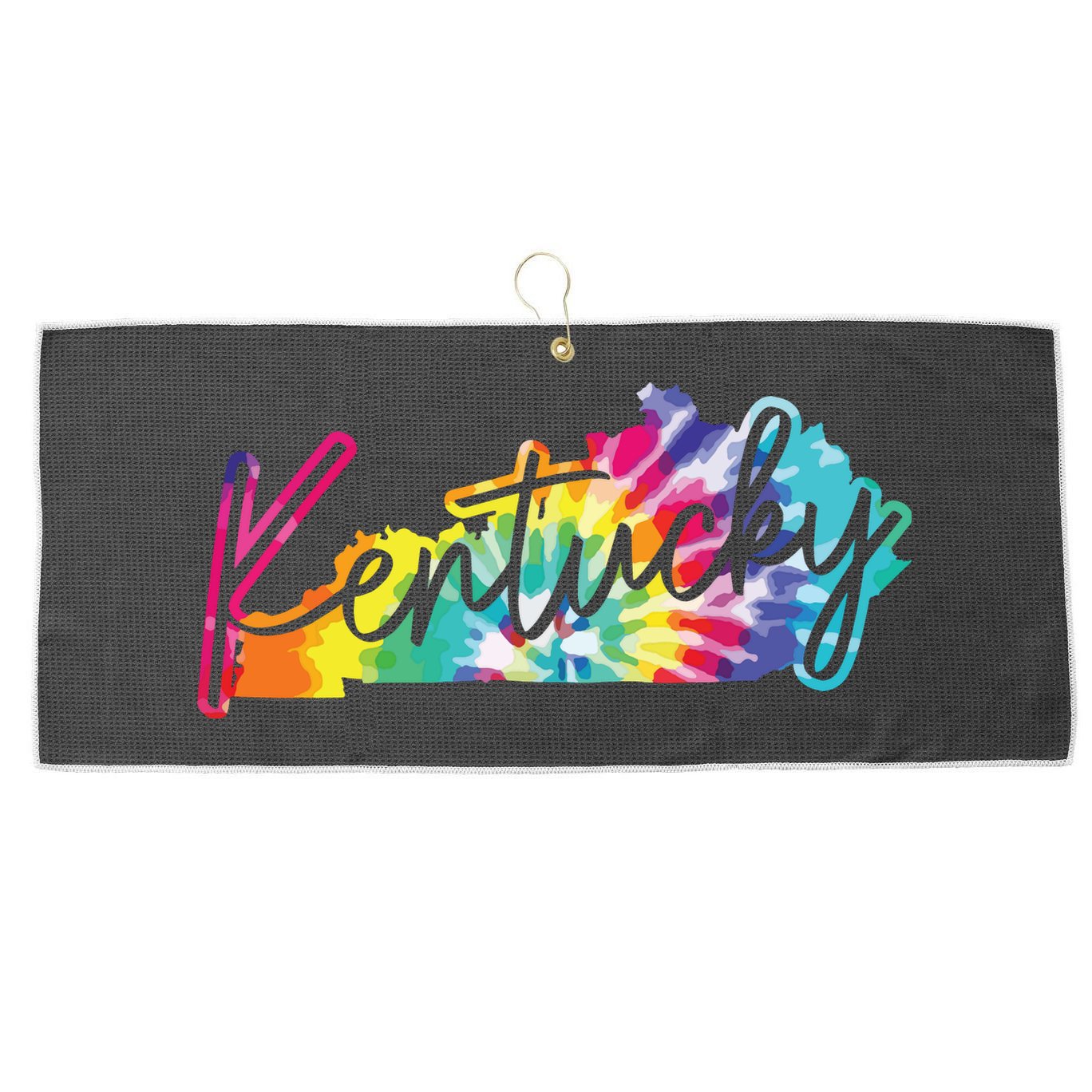Kentucky Tie Dye State Map Pride Hippie Vintage Retro Large Microfiber Waffle Golf Towel