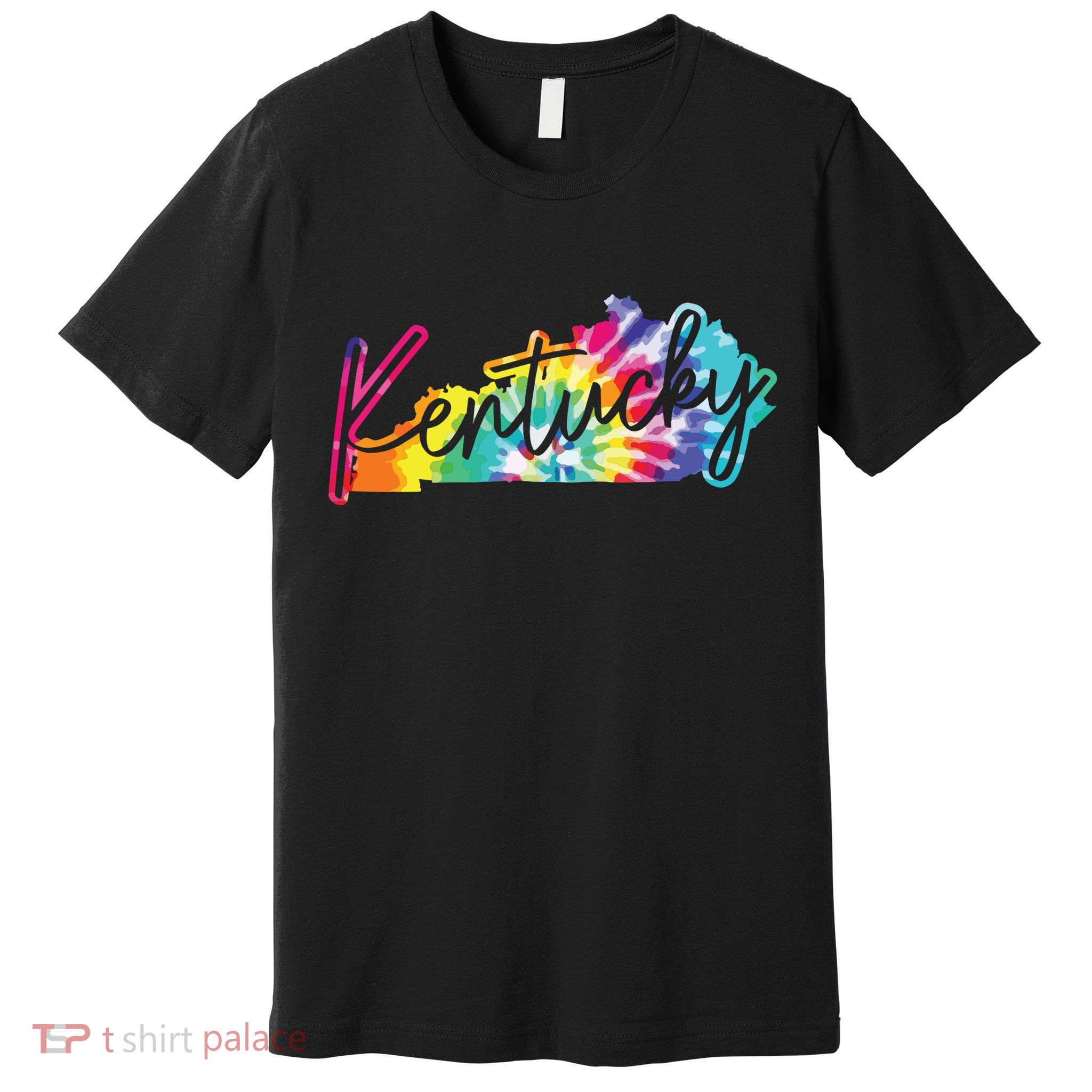 Kentucky Tie Dye State Map Pride Hippie Vintage Retro Premium T-Shirt