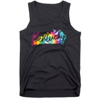 Kentucky Tie Dye State Map Pride Hippie Vintage Retro Tank Top