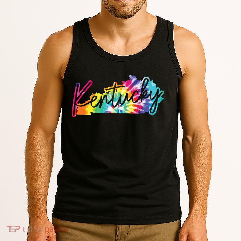 Kentucky Tie Dye State Map Pride Hippie Vintage Retro Tank Top