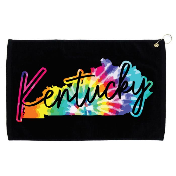 Kentucky Tie Dye State Map Pride Hippie Vintage Retro Grommeted Golf Towel