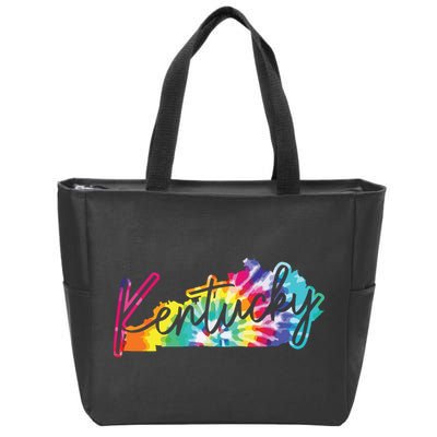 Kentucky Tie Dye State Map Pride Hippie Vintage Retro Zip Tote Bag