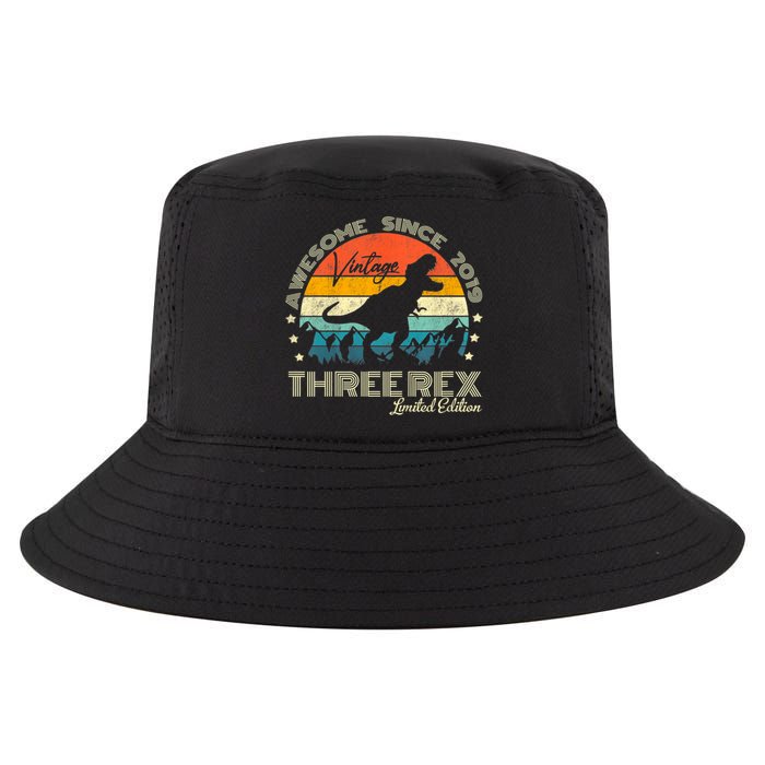 Kids Third Dinosaur 3 Year Old 2019 Three Rex 3rd Birthday Cool Comfort Performance Bucket Hat